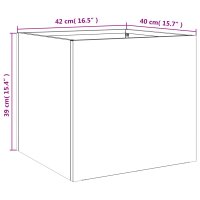 Jardiniera Antracit din Otel Laminat la Rece - 42x40x39 cm - 9