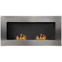 Semineu pe bioetanol HOMCOM din inox, cu 2 arzatoare, 110 x 54 x 14 cm - 1
