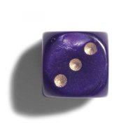 Set de 2 zaruri perlate mov 16 mm cu colturi rotunjite - 1