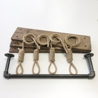 Raft de perete Hanah Home din lemn de molid si metal, nuc/negru, 60 x 13 x 120 cm - 2