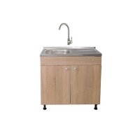 Set Chiuveta Masca Sonoma 80 cm X 50 cm cu Baterie Inox Rotunda - 2