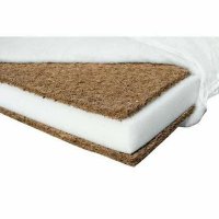 Saltea pentru patut bebe BabyNeeds Cocos Confort II, 140x70 cm, Husa detasabila, Antialergica, Fibra de cocos si burete, Alb - 1
