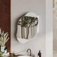 Dulap de baie cu oglinda Hanah Home, alb, 60x75x13 cm, panou de particule melaminat - 3
