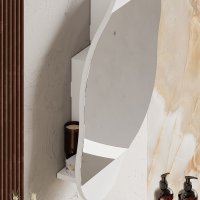 Dulap de baie cu oglinda Hanah Home, alb, 60x75x13 cm, panou de particule melaminat - 5