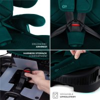 Scaun auto pentru copii Kinderkraft Fix2go Green, 76-150 cm, I-size, pliabil, prindere Top tether, spatar reglabil, SPS - 2