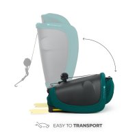 Scaun auto pentru copii Kinderkraft Fix2go Green, 76-150 cm, I-size, pliabil, prindere Top tether, spatar reglabil, SPS - 5