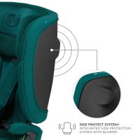 Scaun auto pentru copii Kinderkraft Fix2go Green, 76-150 cm, I-size, pliabil, prindere Top tether, spatar reglabil, SPS - 8