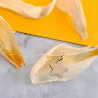 Choker din Aur Galben 14K cu Pandantiv Steluta si Lant Silicon - 1