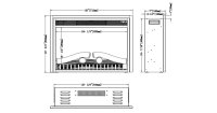 Semineu electric incorporabil Capri, 505x715x185 mm, 1500W - 4