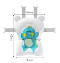 Set cadita pliabila pentru copii Little Mom Dino Pink, cu pernuta bebelusi detasabila, termometru display digital incorporat, dop scurgere, picioruse antiderapante, design ergonomic,80 x 50 x 24 cm - 1