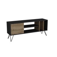 Comoda TV MISTICO, finisaj nuc si negru, 140 x 35,5 x 58,7 cm - 1