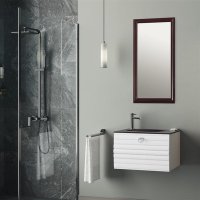 Set mobilier baie Orka Anzer suspendat 3 piese alb 60 cm - 2
