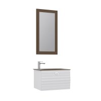 Set mobilier baie Orka Anzer suspendat 3 piese alb 60 cm - 1