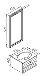 Set mobilier baie Orka Anzer suspendat 3 piese alb 60 cm - 3