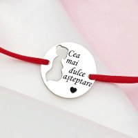 Bratara personalizata - Viitoare Mamica - Argint 925, snur reglabil - diverse culori - 1