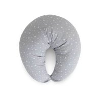 Perna de alaptat Ceba Baby Basic Grey Stars, husa detasabila din bumbac, umplutura din puf siliconizat, 150 x 60 x 37 cm, OEKO-TEX Standard 100 - 1