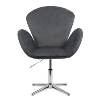 Scaun de relaxare din catifea REL 406 gri - 1