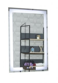 Oglinda cu iluminare LED, functie dezaburire, ceas si termometru, MD1, 60x80 cm - 1