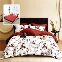 Lenjerie de pat din finet, set 6 piese cu husa, pentru saltele de 160x200 si 180x200 cm - HF6P292 - 1