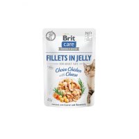 BRIT Care Fillets in Jelly pentru Pisici, Pui si Branza, Hrană Umedă Fără Cereale, 85g - 1