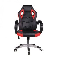 Scaun ergonomic de birou Novokids Gamer Pro Rosu cu Negru, rotatie 360 grade, inaltime reglabila 117-127 cm, latime 60 cm, greutate admisa 120 kg - 1
