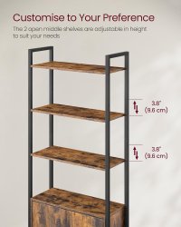 Biblioteca Vasagle cu Design Rustic, Maro si Negru, 24 x 60 x 159.5 cm - 2
