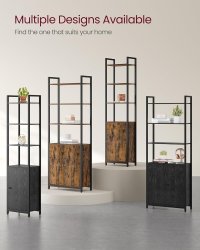 Biblioteca Vasagle cu Design Rustic, Maro si Negru, 24 x 60 x 159.5 cm - 5