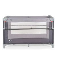 Patut pliabil copii cu laterala culisanta Moni Next level Grey,3 variante de folosire,2 nivele,saltea pliabila inclusa,curea fixare la patul parintilor,laterale din plasa pentru ventilatie,geanta transport,125x65x74cm - 8