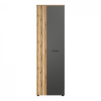 Dulap ESTEBAN, 2 usi, grafit + stejar evok, 60,1x36x195 cm - 1