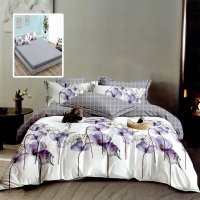 Lenjerie de pat din finet, 6 piese, cu husa pentru saltea 160x200 sau 180x200 - HF6P286 - 1
