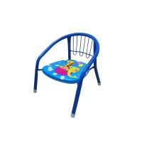 Scaun metalic pentru copii Novokids Little Chair Albastru, Sezut moale cu sunete, Interior si exterior, Dimensiuni 36x36x34 cm, Vopsea lucioasa - 2