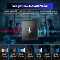 Mini Reportofon Z26 32GB Negru, Inregistrare pana la 384h, Activare Vocala, Magnet Dublu – ZeroSecrets - 11
