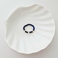 Inel Vitalitate SOLO - Pietre Lapis Lazuli & Bilute Argint placat cu Aur Galben 18k - 1
