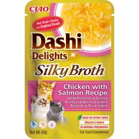 INABA Churu Dashi Delights Silky Broth, Pui și Somon, plic hrană umedă fără cereale pisici, (topping), 40g - 2