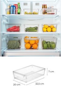 Set organizator frigider, 3 piese 729 Transparent 20x32.5x7 cm - 2