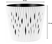 Ghiveci Alb Rotund pentru Flori, Capacitate de 3L, Dimensiuni 16x18 cm - 3