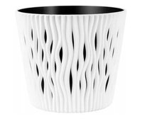 Ghiveci Alb Rotund pentru Flori, Capacitate de 3L, Dimensiuni 16x18 cm - 2