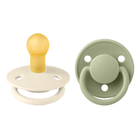 Set de 2 suzete BIBS De Lux din latex, cu tetina rotunda, 0 luni+, Ivory/Sage - 3