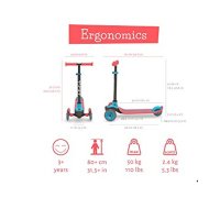 Trotineta pentru copii Chillafish Scotti Pink cu ghidon reglabil, roti ABEC-5, greutate admisa 50 kg - 11