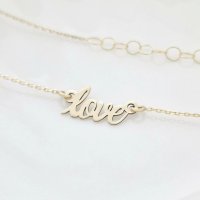 Lantisor Pandantiv Love - Aur Galben 14K de la Chic Bijoux - 1