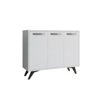 Comoda PIFFA, 3 usi, alb, 100x35x82 cm - 1