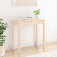 Masa consola din lemn masiv de pin netratat, 80 x 40 x 75 cm - 2