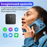 Reportofon inteligent AI 64 GB, ChatGPT, 100 de limbi, inregistrare 1000 ore, autonomie 8 ore, aplicatie, magnetic - 5