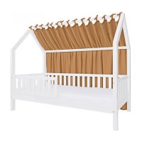 Baldachin lateral din muselina pentru pat tip casuta, Little Amy, Camel, 180x155 cm - 2