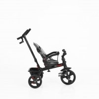 Tricicleta pentru copii Byox Quick Grey cu roti EVA, sezut reversibil si spatar reglabil, suport pentru picioare, frana pe rotile din spate si maner cu control al directiei - 1