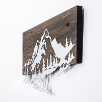 Tablou din lemn si metal Mountain Nuc 38x58 cm - 5
