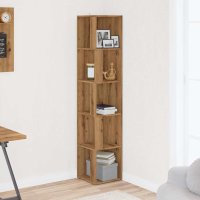 Dulap de colt Artisan din Lemn Prelucrat, Stejar, 33x33x165 cm - 3