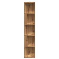 Dulap de colt Artisan din Lemn Prelucrat, Stejar, 33x33x165 cm - 4