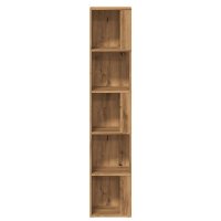 Dulap de colt Artisan din Lemn Prelucrat, Stejar, 33x33x165 cm - 5