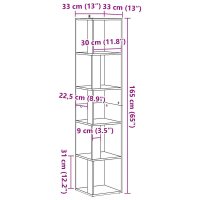 Dulap de colt Artisan din Lemn Prelucrat, Stejar, 33x33x165 cm - 9